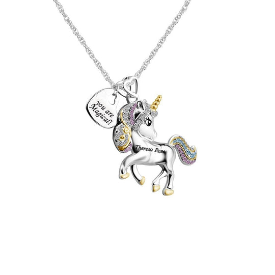 Birthday Gift for girl Adorable Unicorn Necklace-Shine Bright Like This Glistening Unicorn Necklace for girl MelodyNecklace