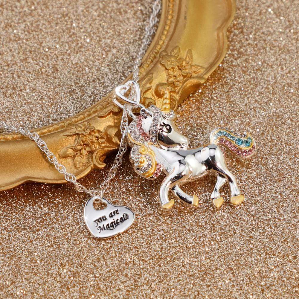 Birthday Gift for girl Adorable Unicorn Necklace-Shine Bright Like This Glistening Unicorn Necklace for girl MelodyNecklace