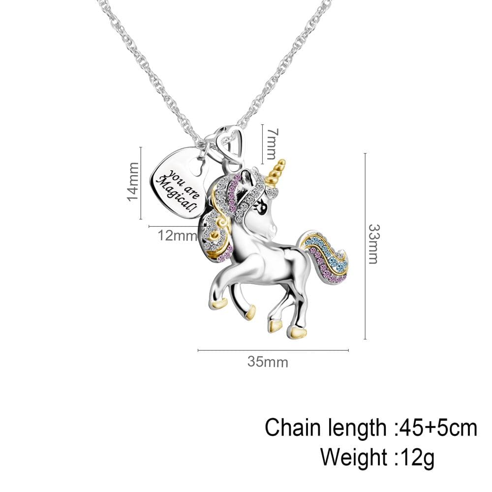 Birthday Gift for girl Adorable Unicorn Necklace-Shine Bright Like This Glistening Unicorn Necklace for girl MelodyNecklace