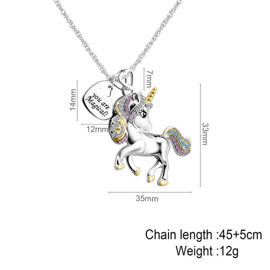 Birthday Gift for girl Adorable Unicorn Necklace-Shine Bright Like This Glistening Unicorn Necklace for girl MelodyNecklace