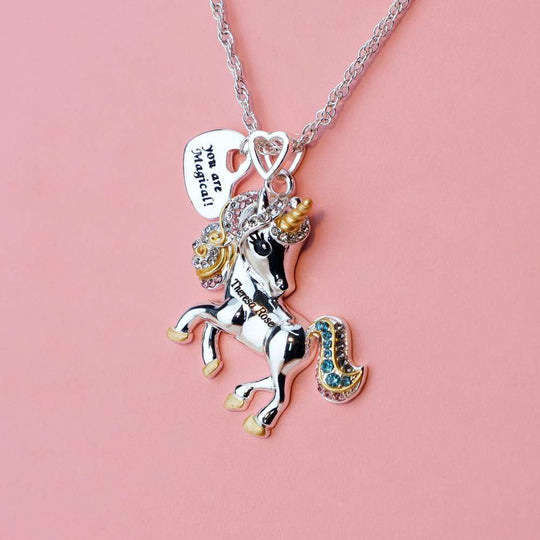 Birthday Gift for girl Adorable Unicorn Necklace-Shine Bright Like This Glistening Unicorn Necklace for girl MelodyNecklace