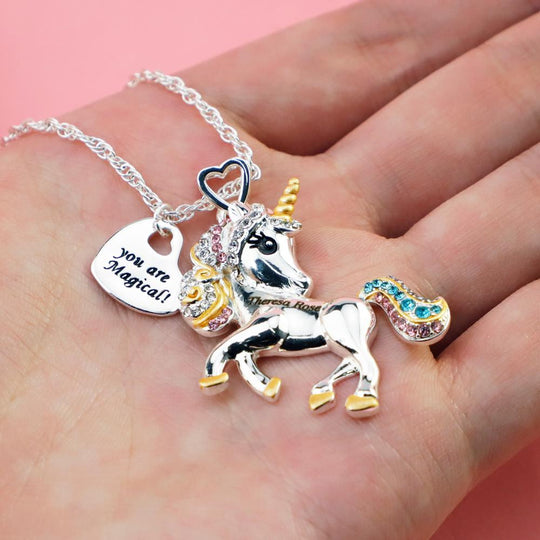 Birthday Gift for girl Adorable Unicorn Necklace-You are magical Necklace for girl MelodyNecklace