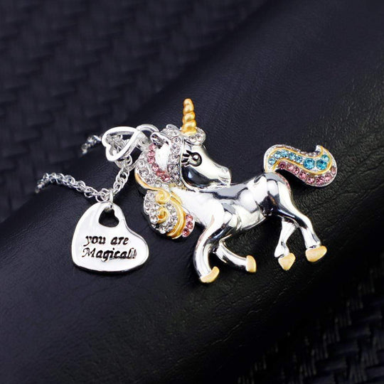 Birthday Gift for girl Adorable Unicorn Necklace-You are magical Necklace for girl MelodyNecklace