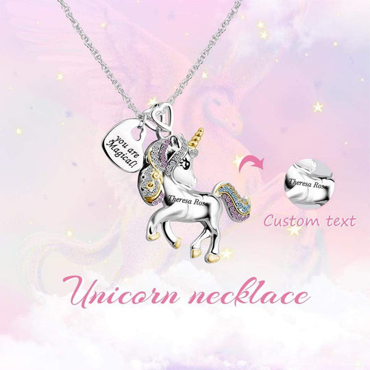 Birthday Gift for girl Adorable Unicorn Necklace-You are magical Necklace for girl MelodyNecklace