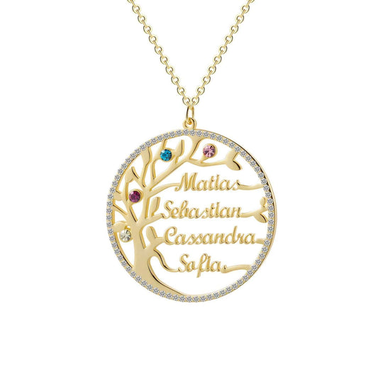 Birthstone Family Tree Necklace Sparkling Necklace MelodyNecklace