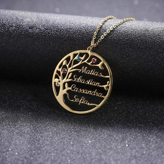 Birthstone Family Tree Necklace Sparkling Necklace MelodyNecklace