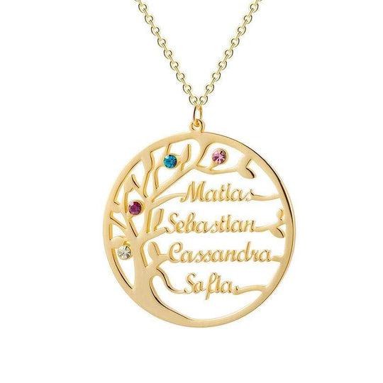 Birthstone Family Tree Necklace Sparkling Necklace MelodyNecklace