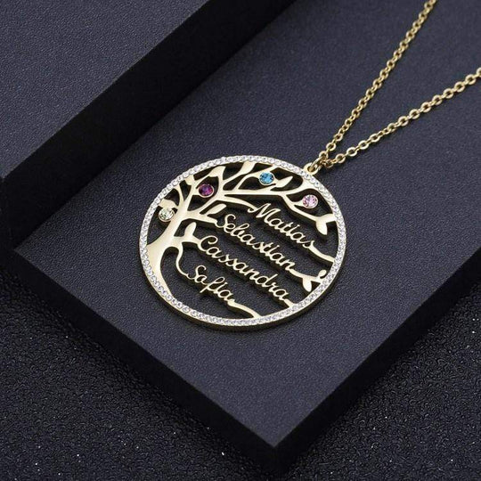 Birthstone Family Tree Necklace Sparkling Necklace MelodyNecklace