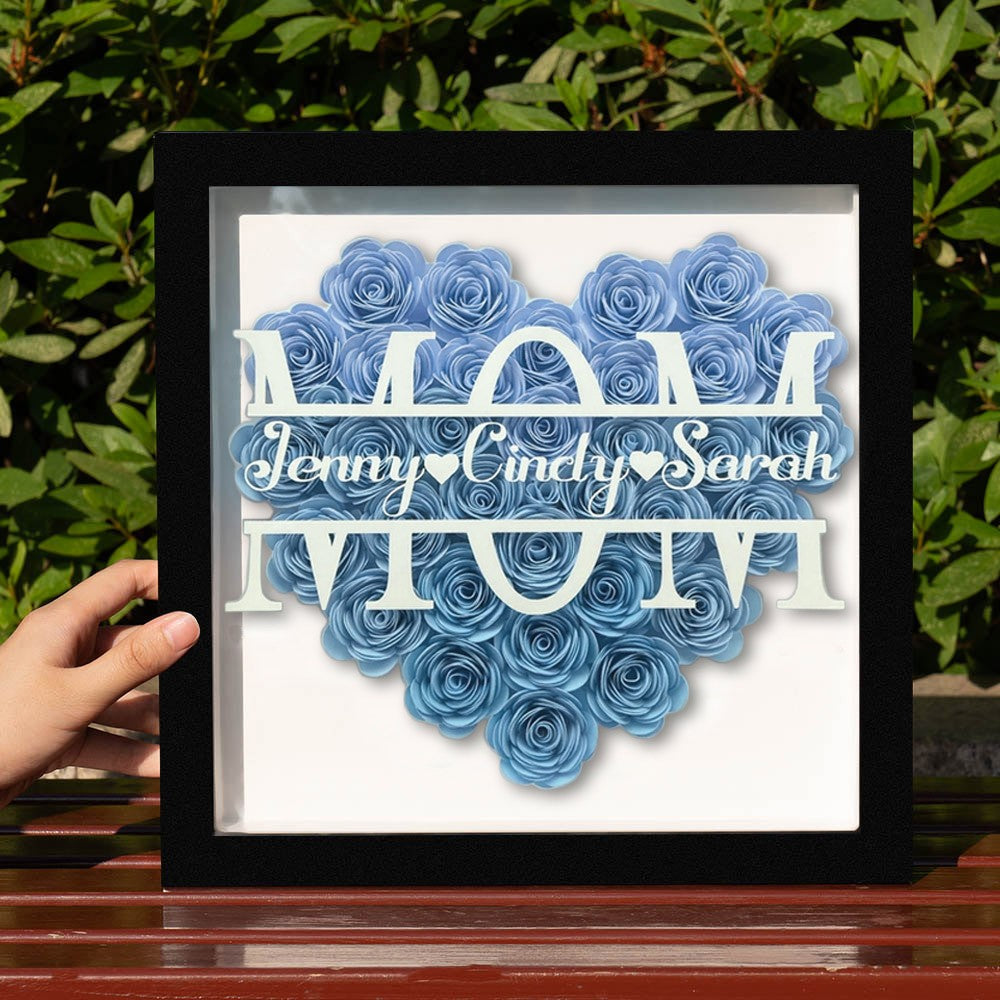 Mother's Day Flower Gift Personalized Mom Flower Shadow Box