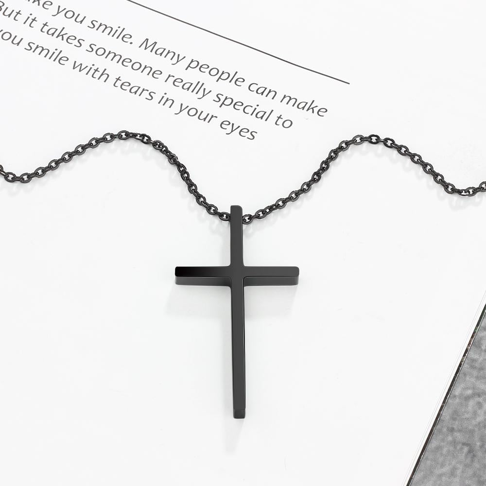 Cross Pendant Necklace For Women Men Engraved Name Personalized Necklace