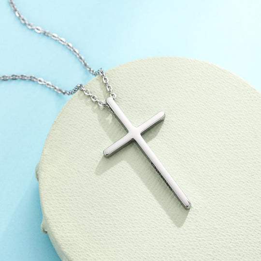 Cross Pendant Necklace For Women Men Engraved Name Personalized Necklace