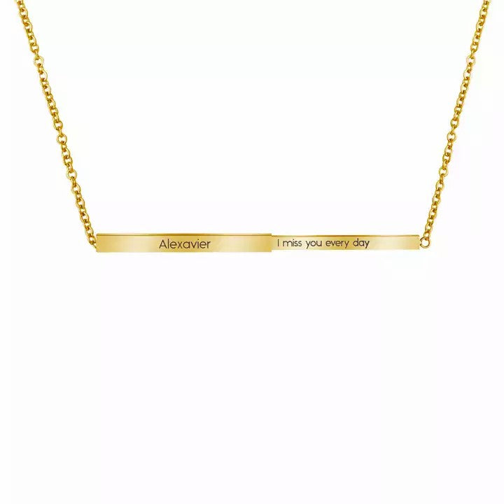 Personalized Secret Message Engraved Slider Necklace