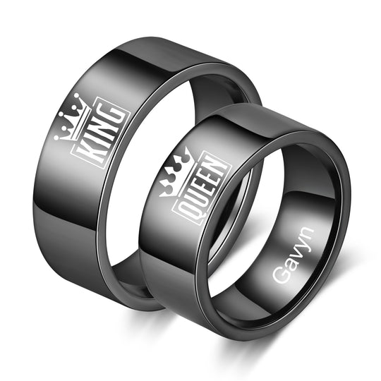 Valentines Day Gifts King & Queen Couple Ring Personalized Matching Rings Gift for Couple