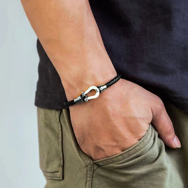 Hoof Buckle Leather Bracelet Men's Bracelet Creative Gift