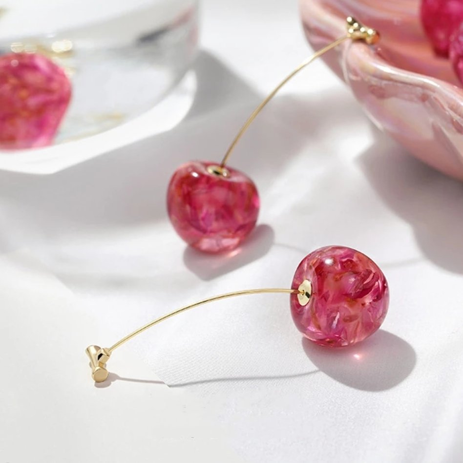 Celia Pink Cherry Earrings - Beautiful Earth Boutique