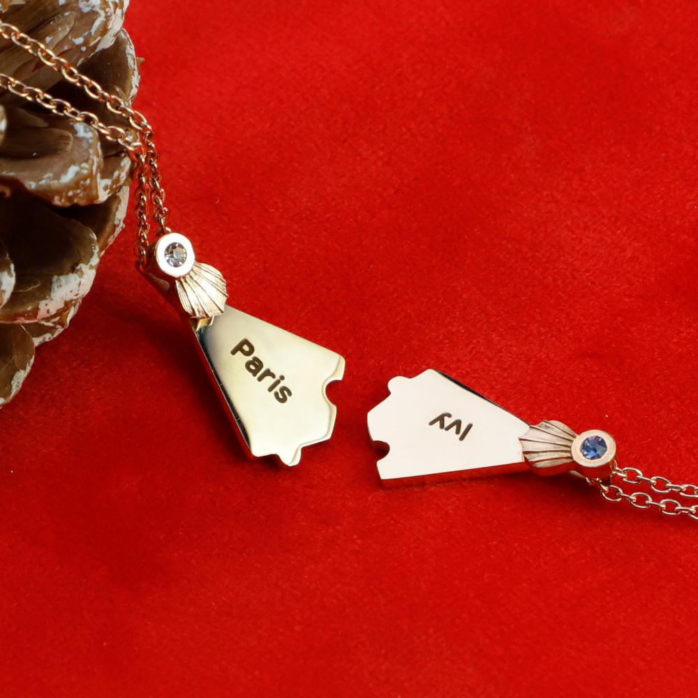 Christmas Family Gifts-Snowflake puzzle birthstone necklace or keychain Necklace Mangacas