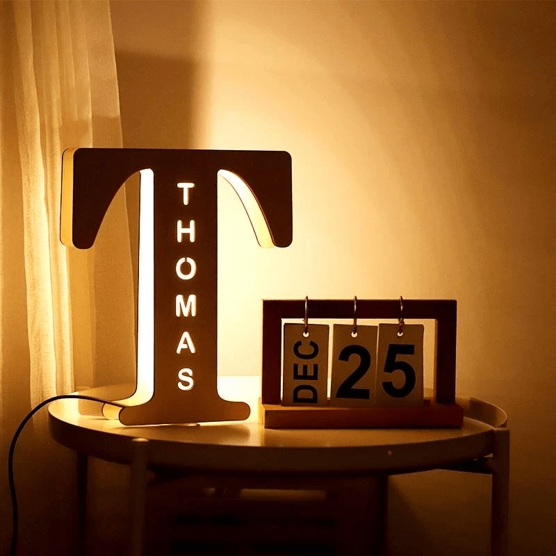Christmas Gift Custom Wooden Engraved Name Wall Light Other Accessories MelodyNecklace