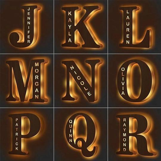 Christmas Gift Custom Wooden Engraved Name Wall Light Other Accessories MelodyNecklace