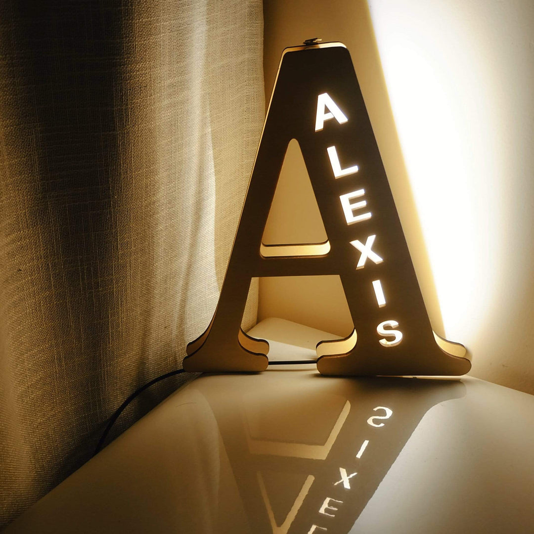Christmas Gift Custom Wooden Engraved Name Wall Light Other Accessories MelodyNecklace