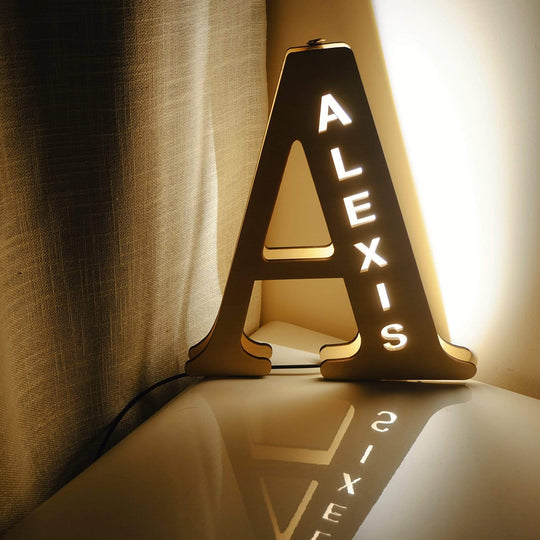 Christmas Gift Custom Wooden Engraved Name Wall Light Other Accessories MelodyNecklace