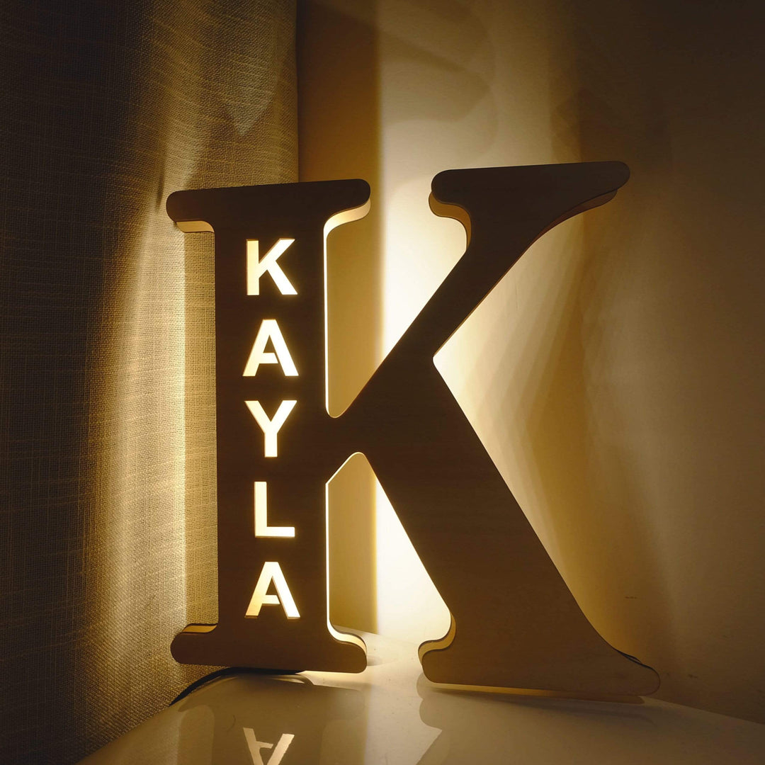 Christmas Gift Custom Wooden Engraved Name Wall Light Other Accessories MelodyNecklace
