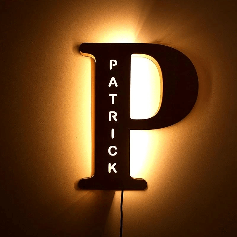 Christmas Gift Custom Wooden Engraved Name Wall Light Other Accessories MelodyNecklace