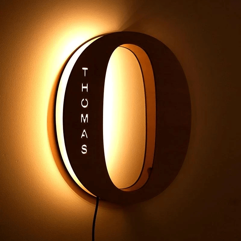 Christmas Gift Custom Wooden Engraved Name Wall Light Other Accessories MelodyNecklace