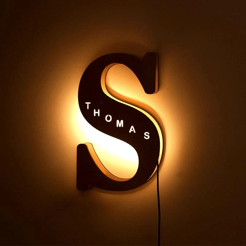 Christmas Gift Custom Wooden Engraved Name Wall Light Other Accessories MelodyNecklace