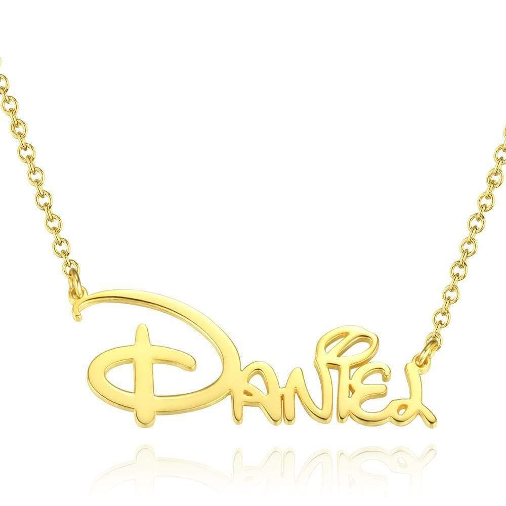 Christmas Gift Cute Classic Princess Style Name Necklace 18K gold plated Necklace MelodyNecklace