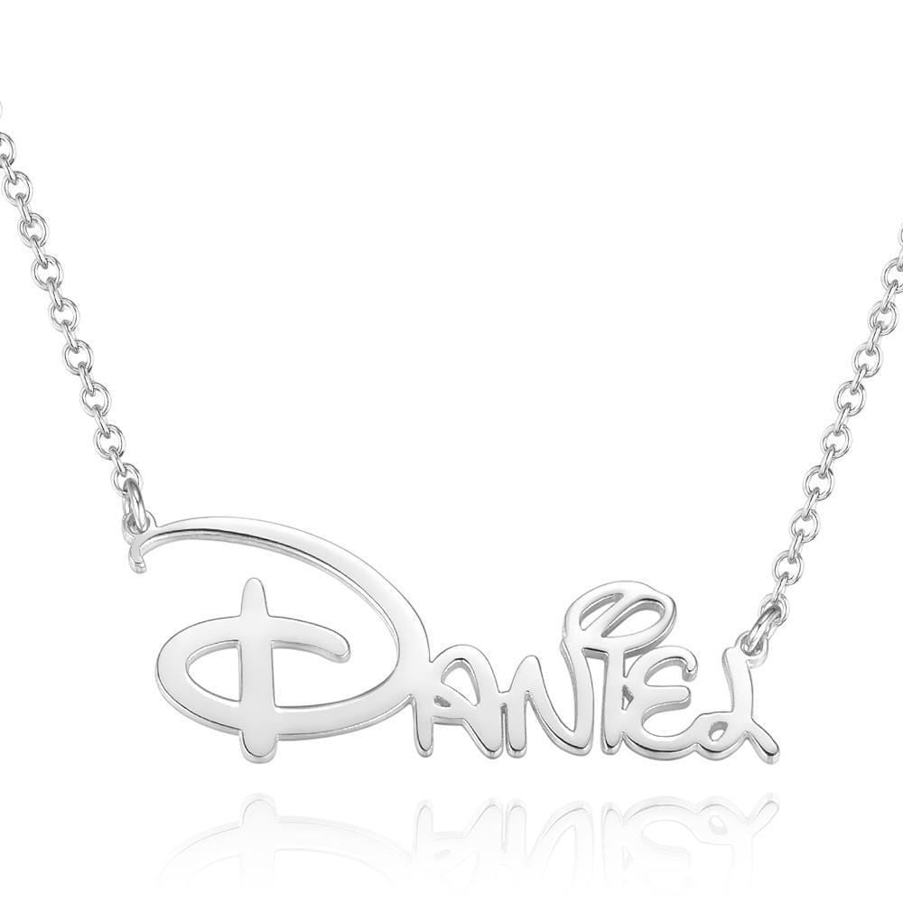 Christmas Gift Cute Classic Princess Style Name Necklace Silver Necklace MelodyNecklace