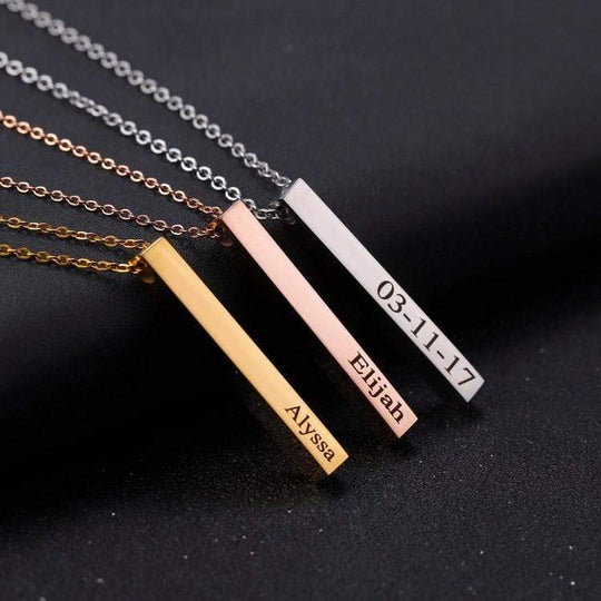 Christmas Gift Engraved Box Bar Necklace Necklace MelodyNecklace