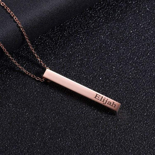 Christmas Gift Engraved Box Bar Necklace Necklace MelodyNecklace