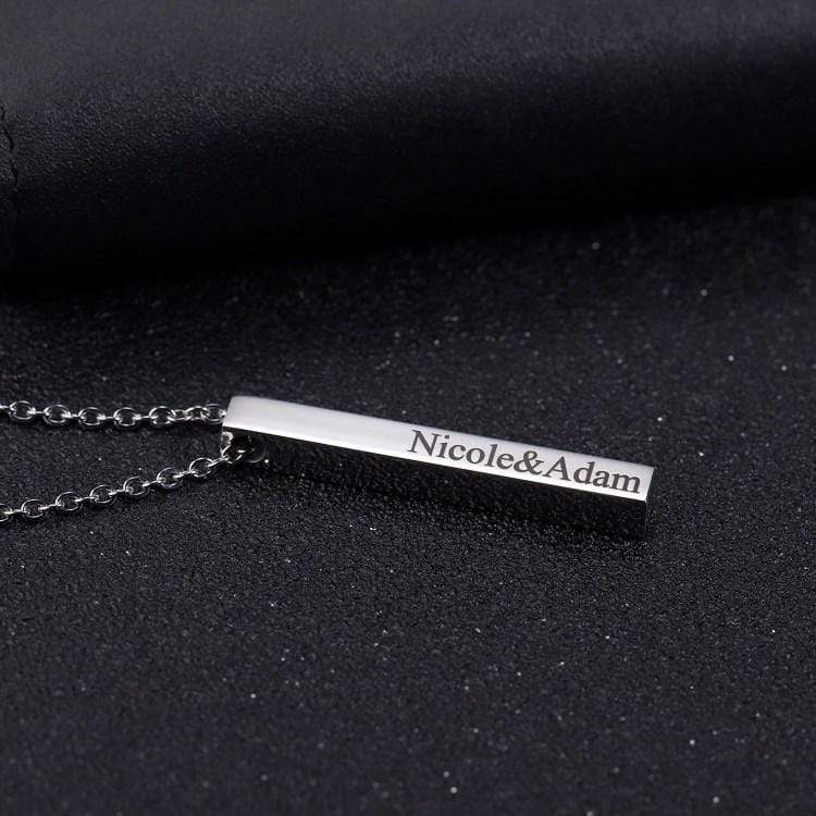 Christmas Gift Engraved Box Bar Necklace Necklace MelodyNecklace