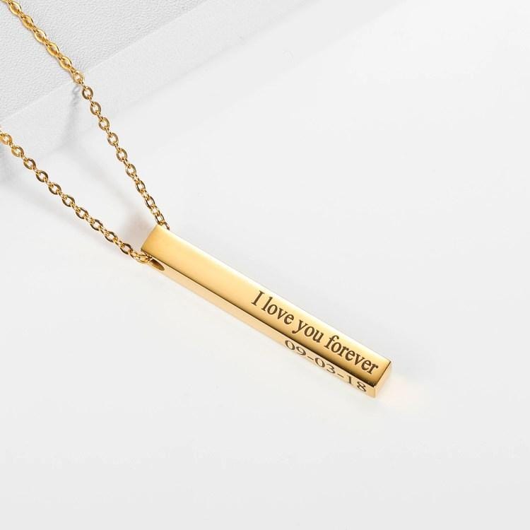 Christmas Gift Engraved Box Bar Necklace Necklace MelodyNecklace