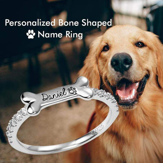 Christmas Gift Engraved Ear & Bone Shaped Pet Ring Ring MelodyNecklace