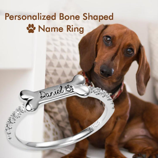 Christmas Gift Engraved Ear & Bone Shaped Pet Ring Ring MelodyNecklace