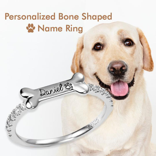 Christmas Gift Engraved Ear & Bone Shaped Pet Ring Ring MelodyNecklace