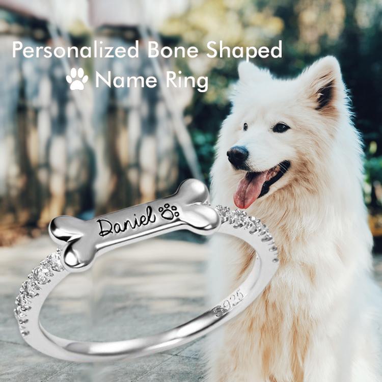 Christmas Gift Engraved Ear & Bone Shaped Pet Ring Ring MelodyNecklace