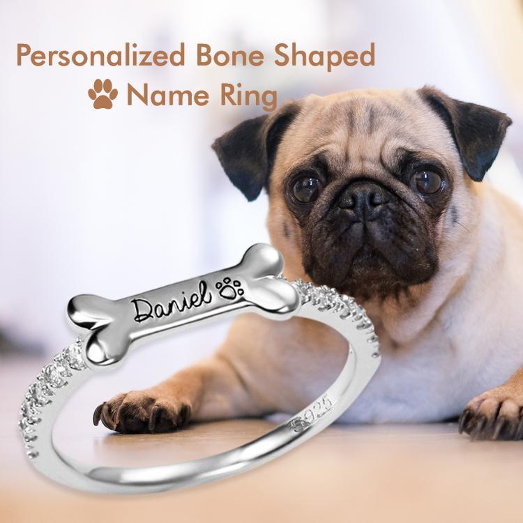 Christmas Gift Engraved Ear & Bone Shaped Pet Ring Ring MelodyNecklace