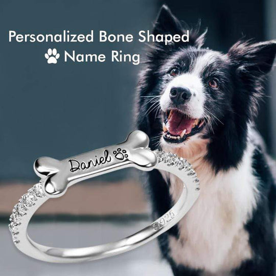 Christmas Gift Engraved Ear & Bone Shaped Pet Ring Ring MelodyNecklace