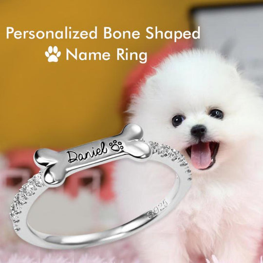 Christmas Gift Engraved Ear & Bone Shaped Pet Ring Ring MelodyNecklace