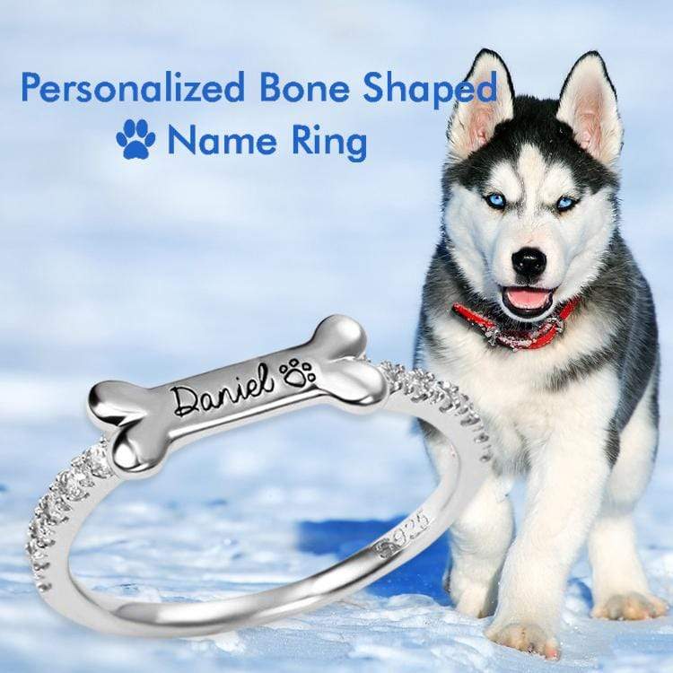 Christmas Gift Engraved Ear & Bone Shaped Pet Ring Ring MelodyNecklace