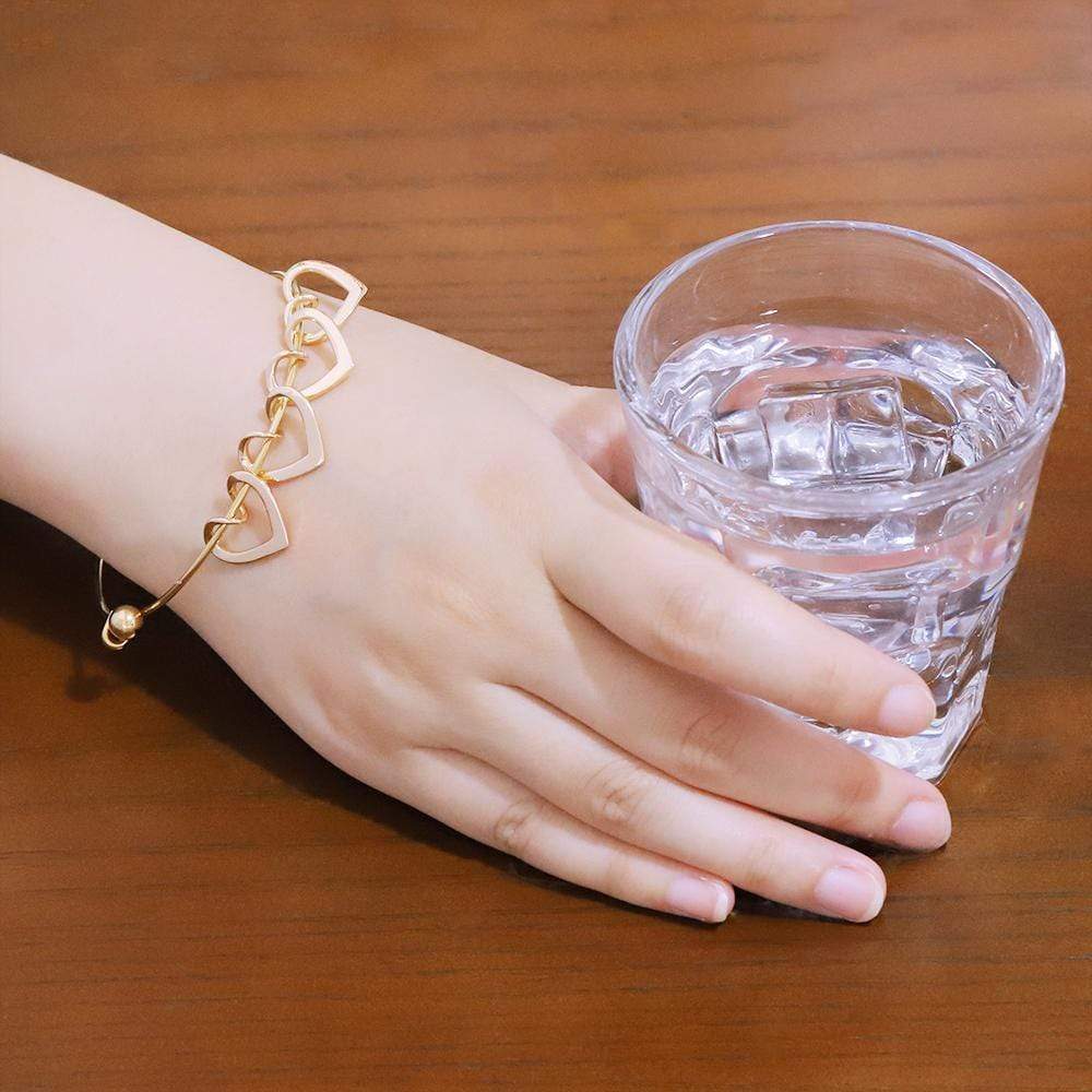 Christmas Gift Family Bangle Bracelet with Heart Shape Hook Charm Bracelet For Woman GG