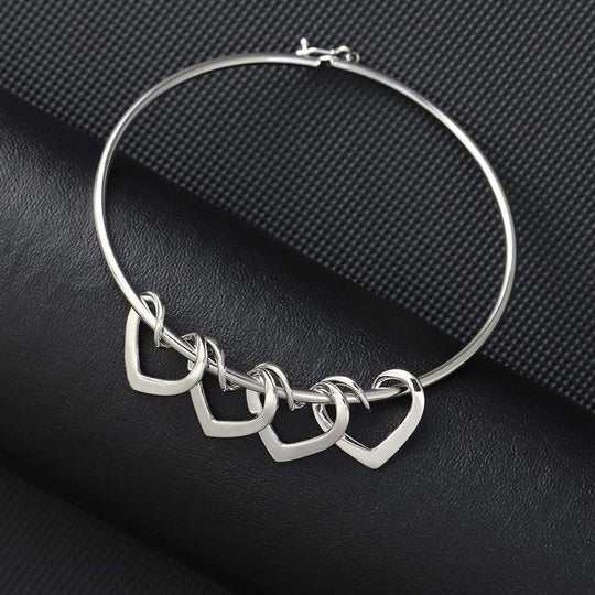 Christmas Gift Family Bangle Bracelet with Heart Shape Hook Charm Bracelet For Woman GG