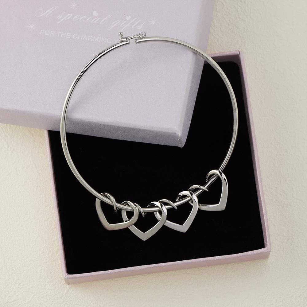 Christmas Gift Family Bangle Bracelet with Heart Shape Hook Charm Bracelet For Woman GG