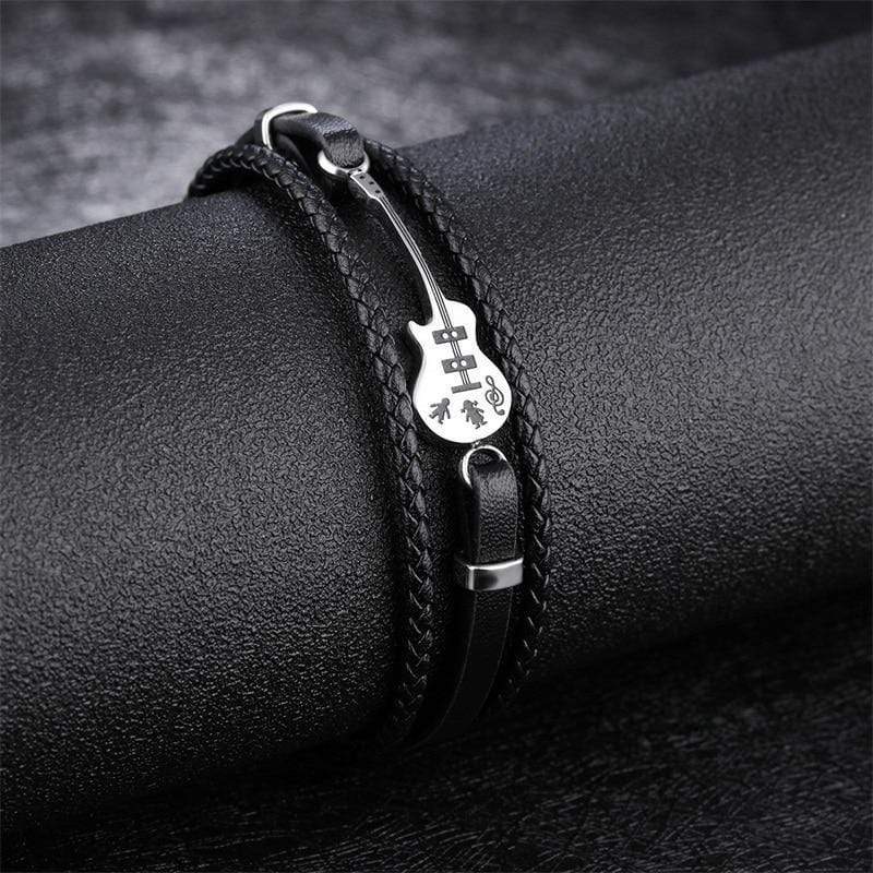 Christmas Gift Fashion Guitar Leather Bracelet Bracelet For Man MelodyNecklace