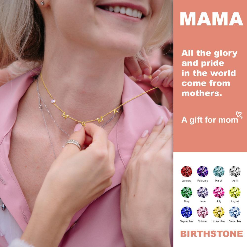 Christmas Gift for MAMA Personalized MAMA Birthstone Necklace Mom Necklace MelodyNecklace