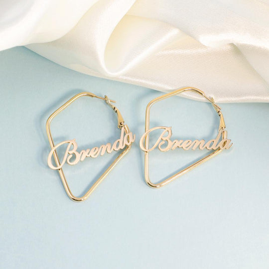 Christmas Gift Heart Hoop Name Earrings U Shape Earring V Shape Earring Earring MelodyNecklace