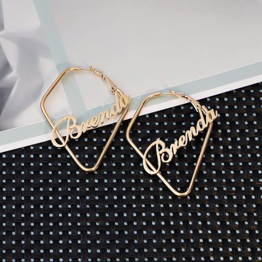 Christmas Gift Heart Hoop Name Earrings U Shape Earring V Shape Earring Earring MelodyNecklace