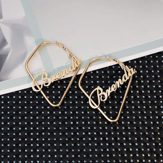 Christmas Gift Heart Hoop Name Earrings U Shape Earring V Shape Earring Earring MelodyNecklace